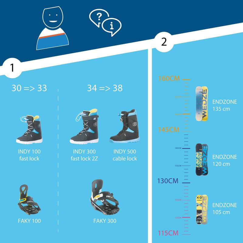 Planche de snowboard enfant all mountain freestyle - Endzone JR 135 cm