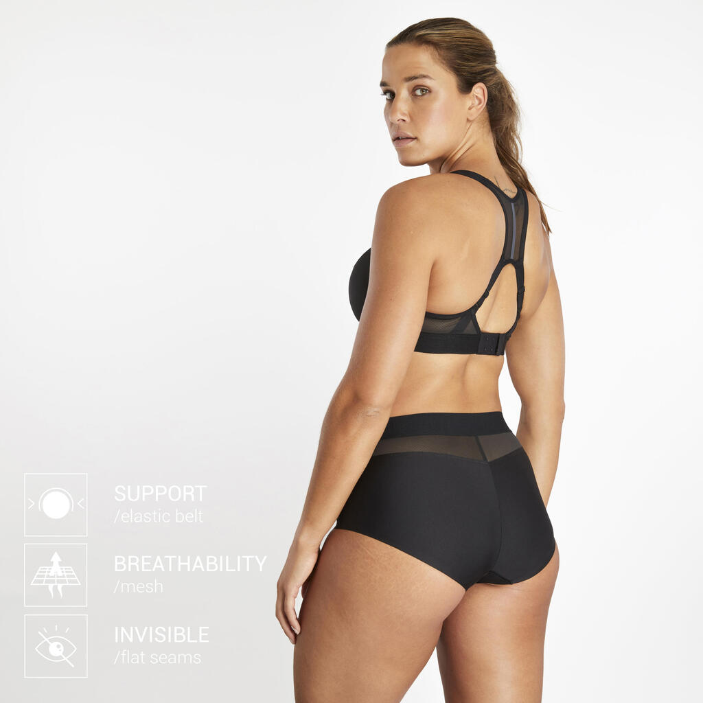 Laufshorts Boxershorts Damen schwarz/neongelb