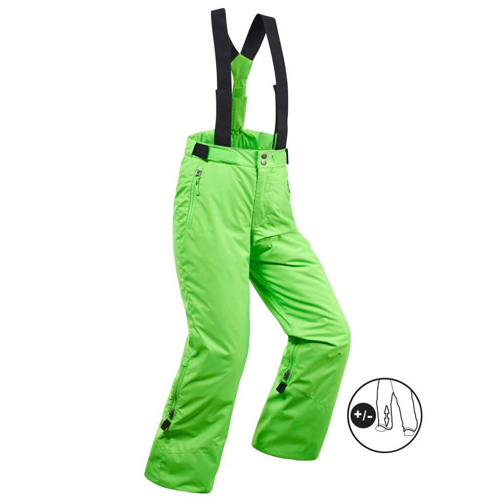 KIDS' SKI TROUSERS PNF 500 - GREEN