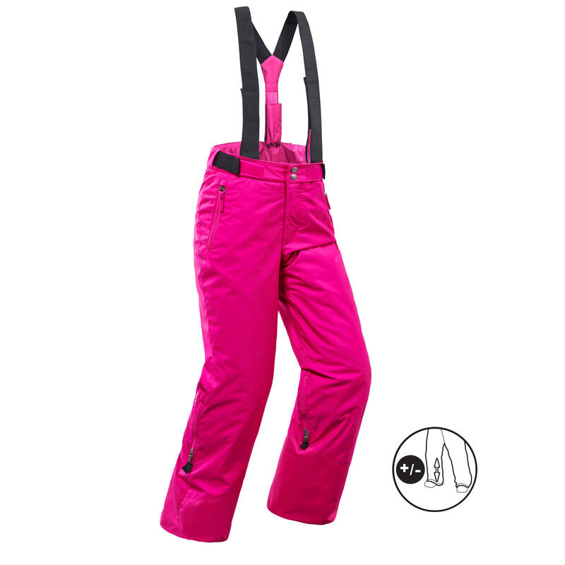 Dívčí lyžařské kalhoty 500 Pull'N'Fit růžové
