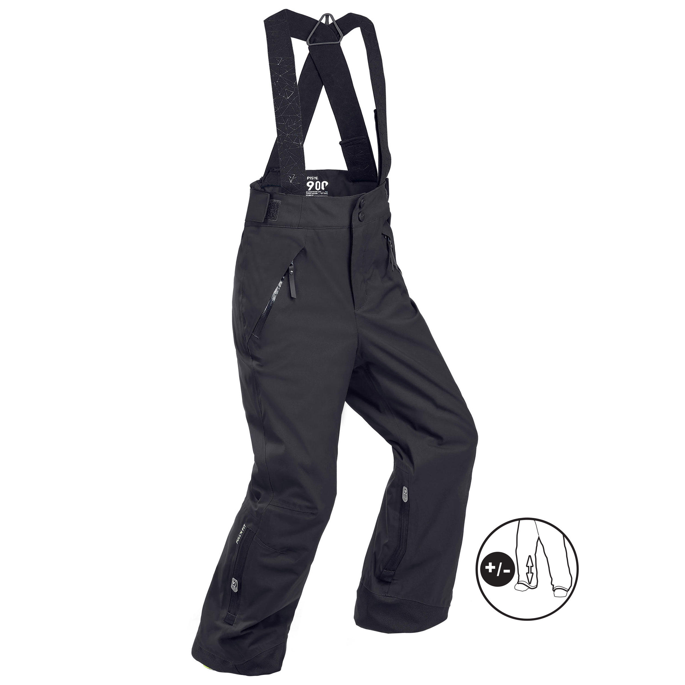 Pantalon impermeabil călduros schi PNF900 Negru Băieți