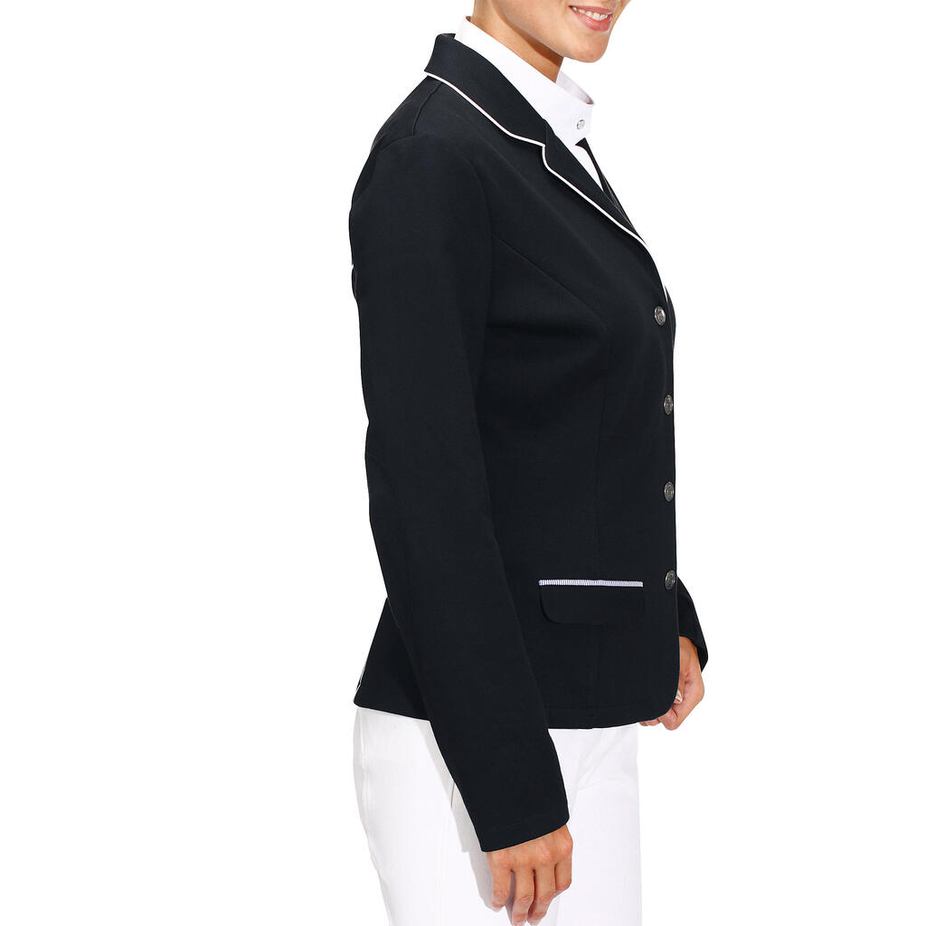 Women's Competition Horse Riding Jacket 100 - Navy