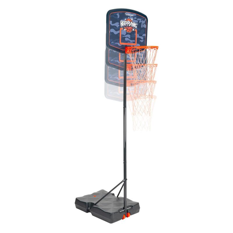 Panier de basket sur pied réglable 1,60m à 2,20m Enfant - B200 EASY bleu Orange