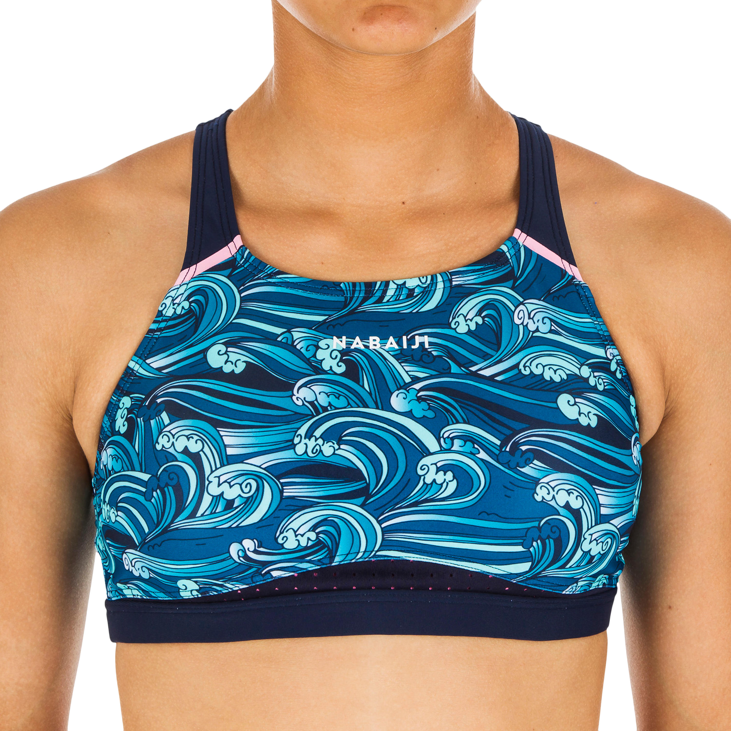 Girls' Swimming Swimsuit Top  Kamyleon - Wave blue 1/5
