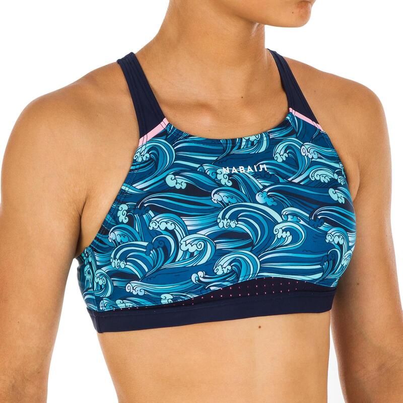 Haut de maillot de bain de natation fille Kamyleon Wave bleu