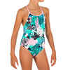 Girls' Swimming One-Piece Swimsuit - Riana All Mask Green