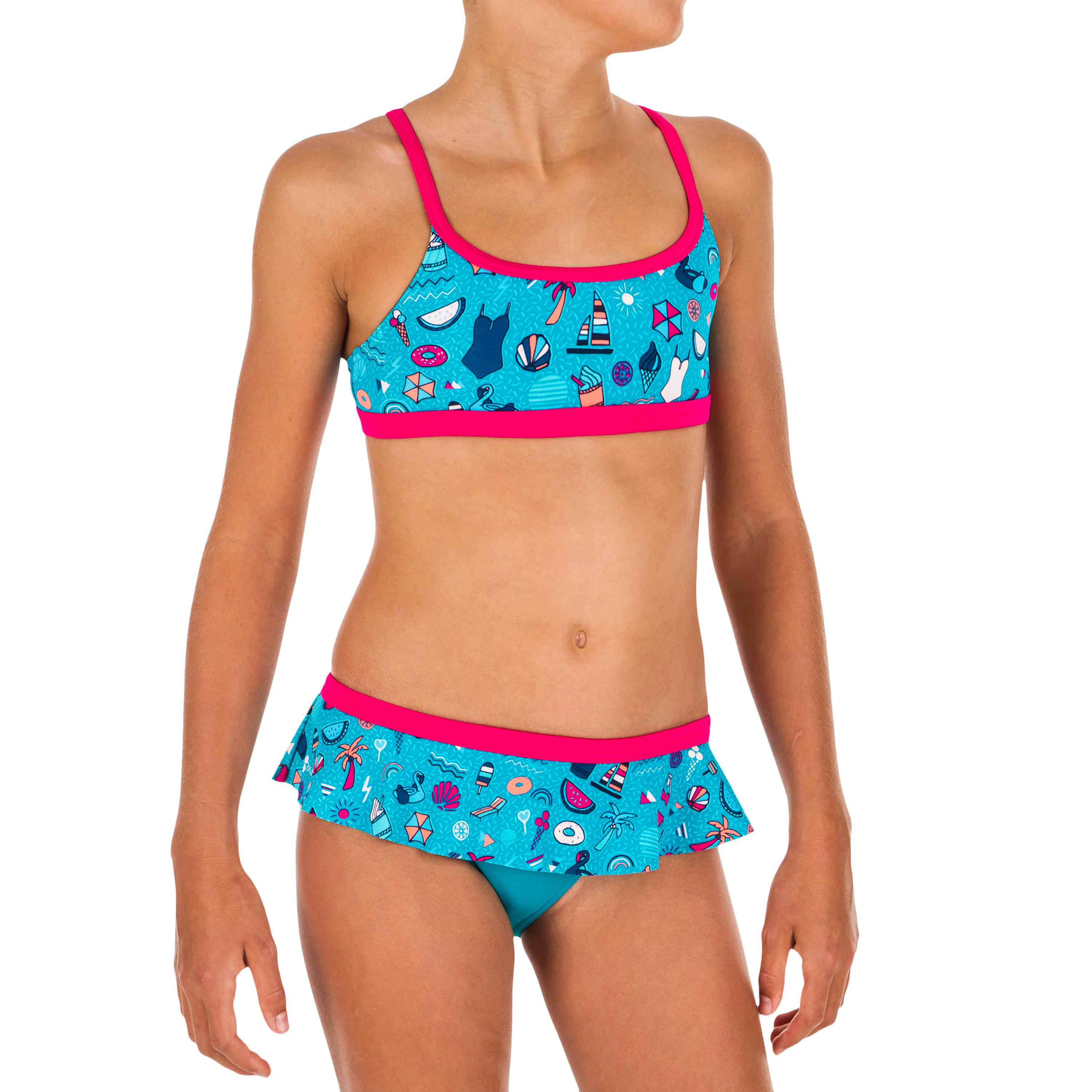 light blue two piece swimsuit