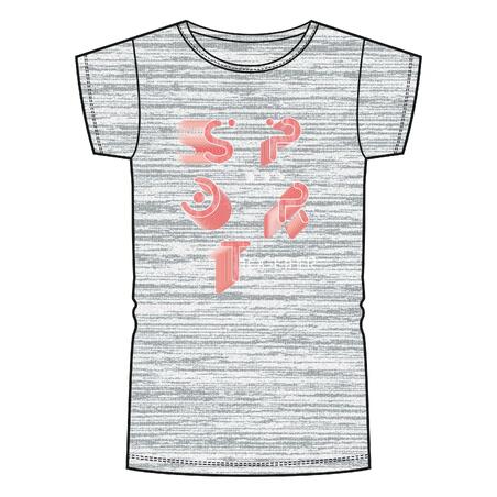 Sivo-ružičasta majica kratkih rukava sa printom za devojčice 100 