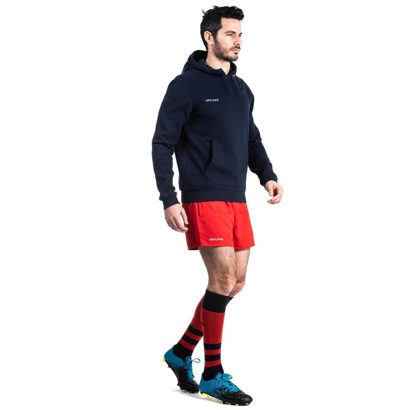 Hoodie voor rugby volwassenen Club R500 blauw