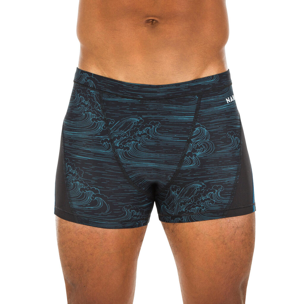 Badehose Boxer Stab Herren blau/schwarz