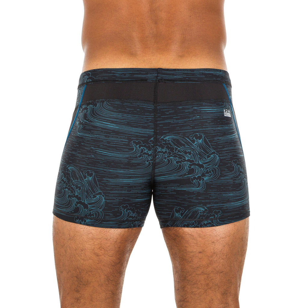 Badehose Boxer Stab Herren blau/schwarz