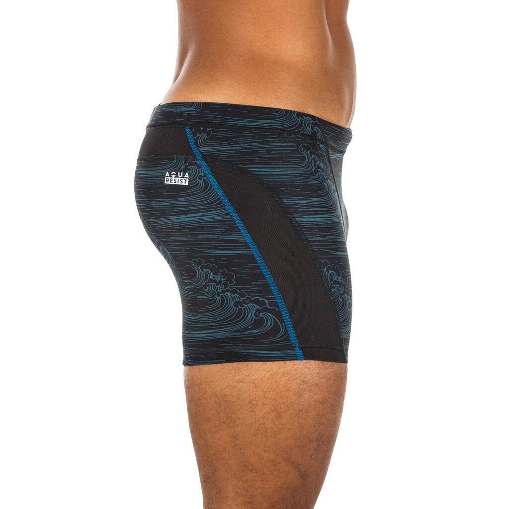 Badehose Boxer Stab Herren blau/schwarz