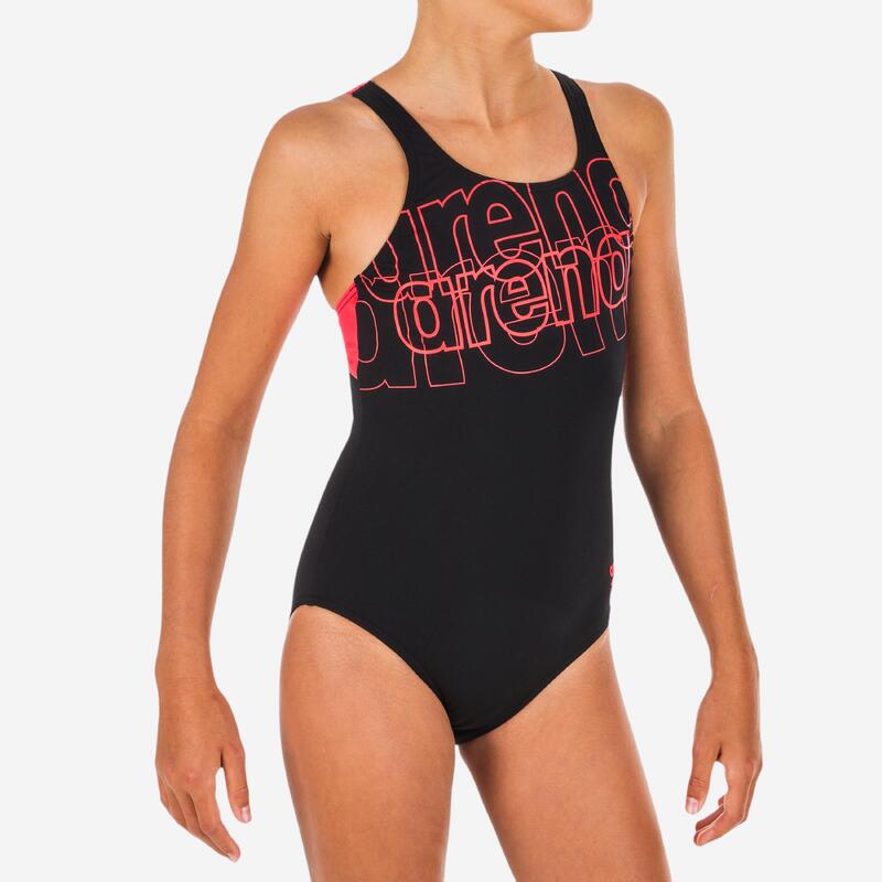 Bañador Niña natación Arena negro Spotlight Max Swim Pro