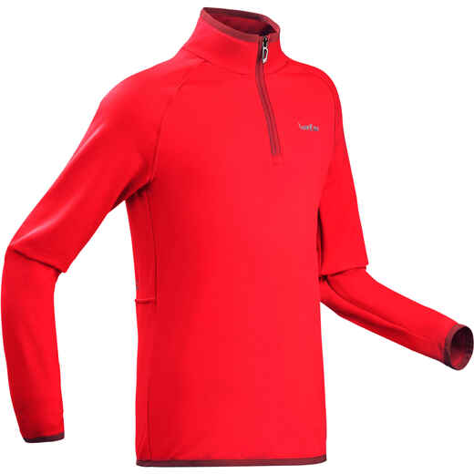 
      Detské lyžiarske spodné tričko Freshwarm s 1/2 zipsom červené
  