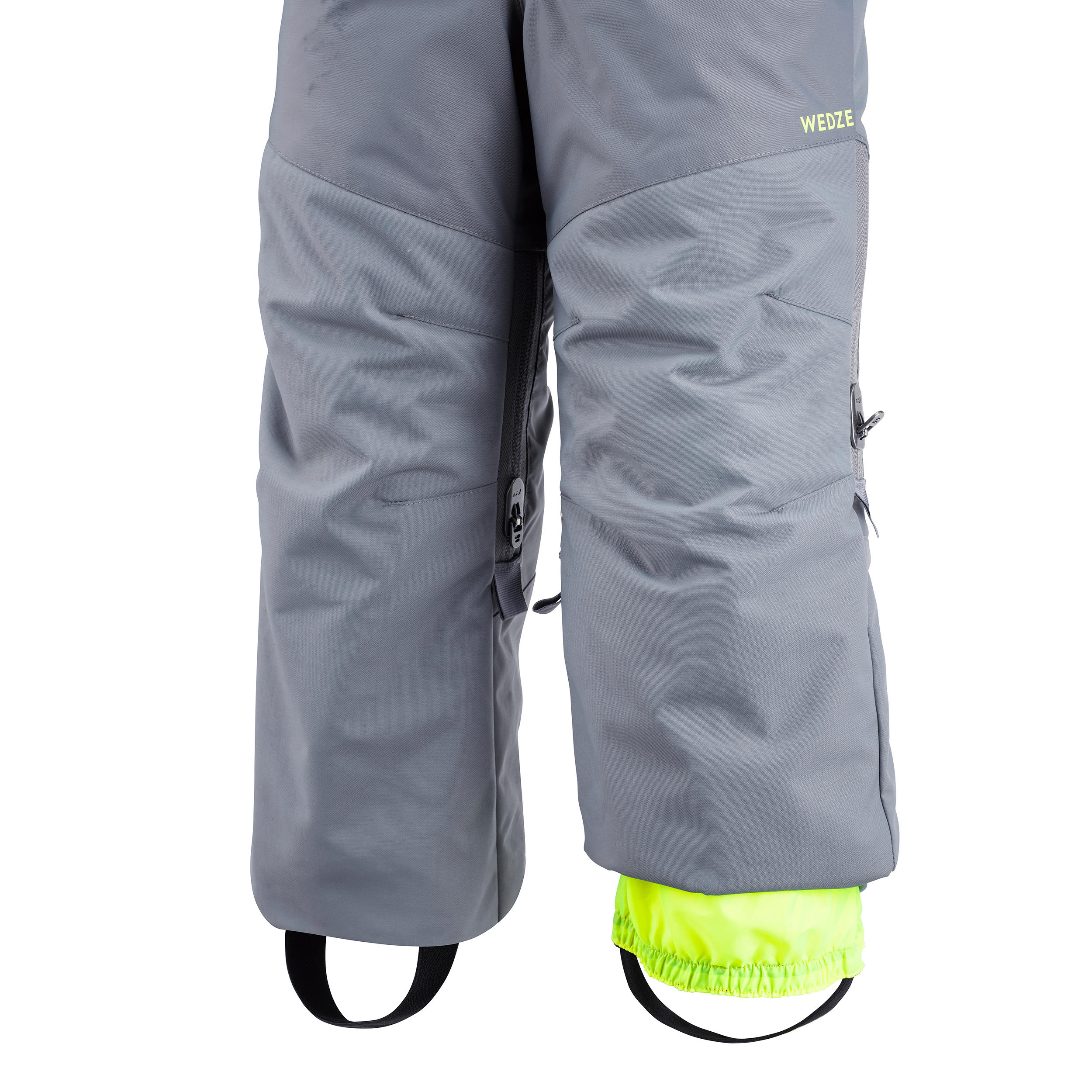 KIDS’ WARM AND WATERPROOF SKI SALOPETTES PNF 500 GREY 6/9