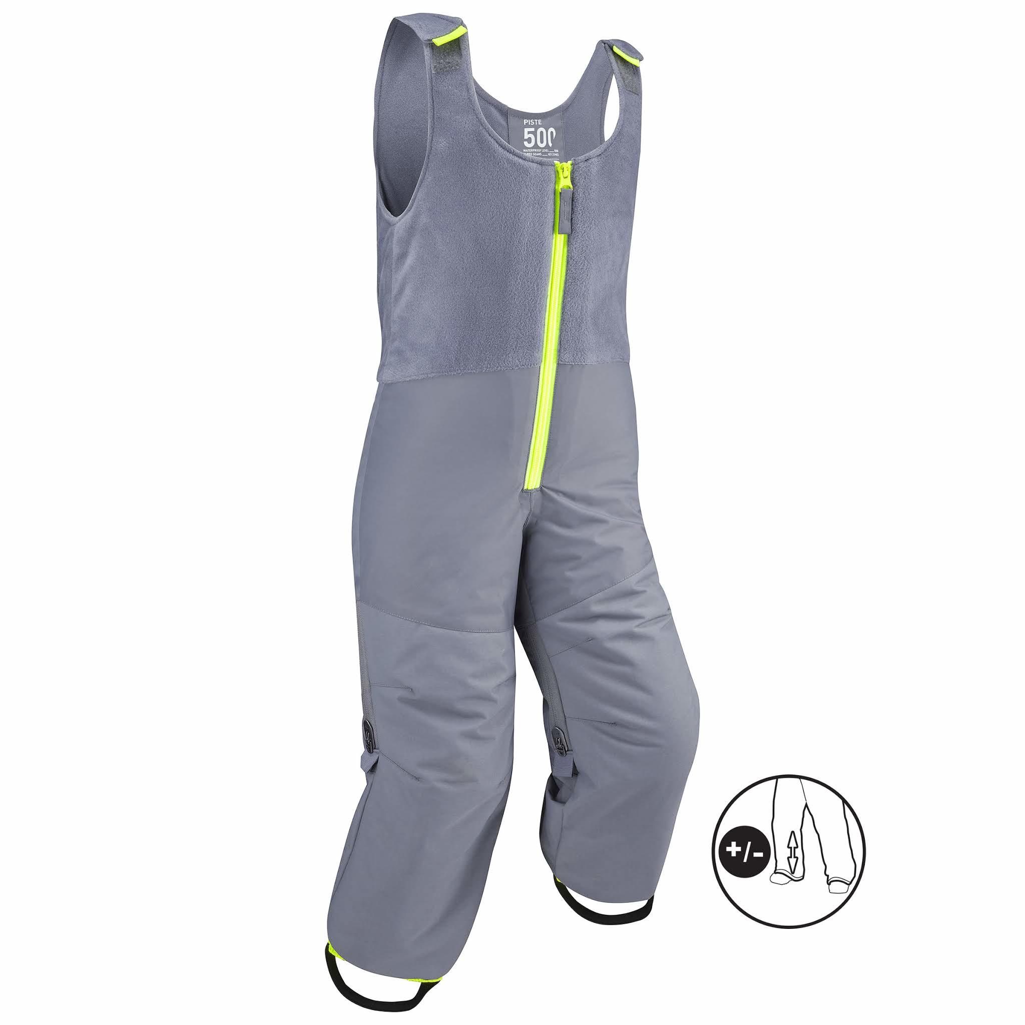 KIDS’ WARM AND WATERPROOF SKI SALOPETTES PNF 500 GREY 2/8