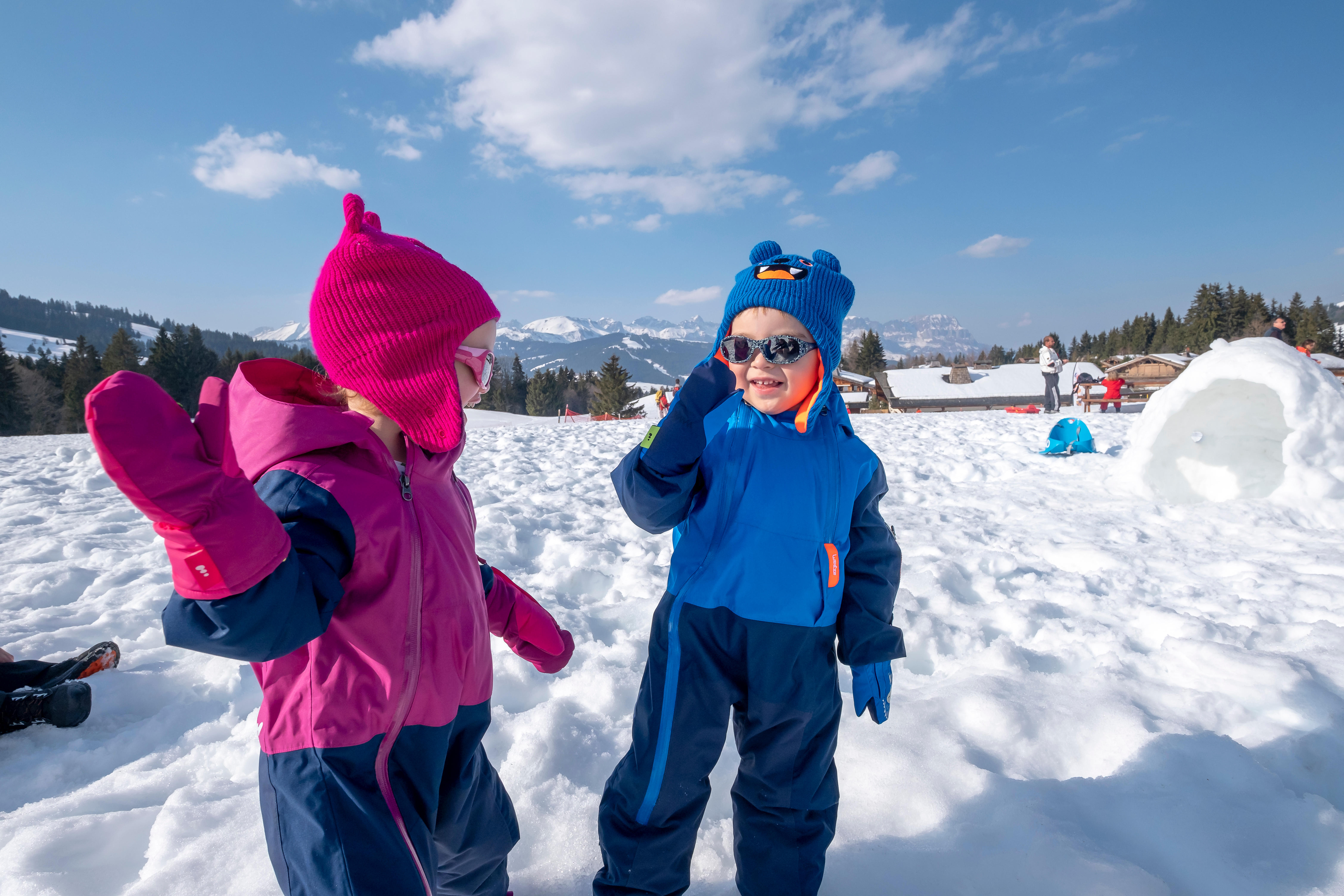 Moufles De Ski Luge Bebe Warm Bleues Lugik Decathlon