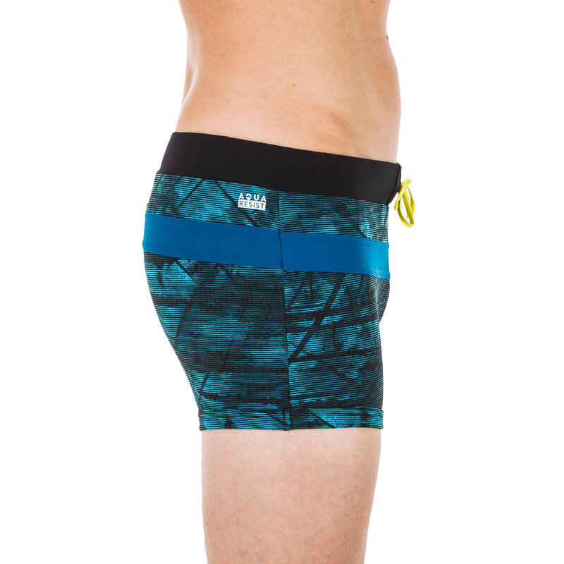 MEN'S SWIMMING BOXER SHORT POOL 100 TEX BLUE Decathlon