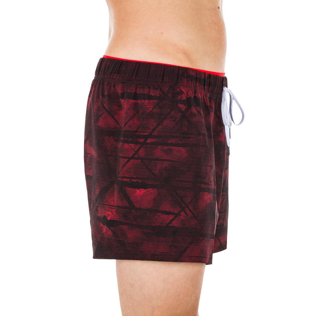 Men’s swimming shorts - Swimshort 100 Short - Cali Red Black