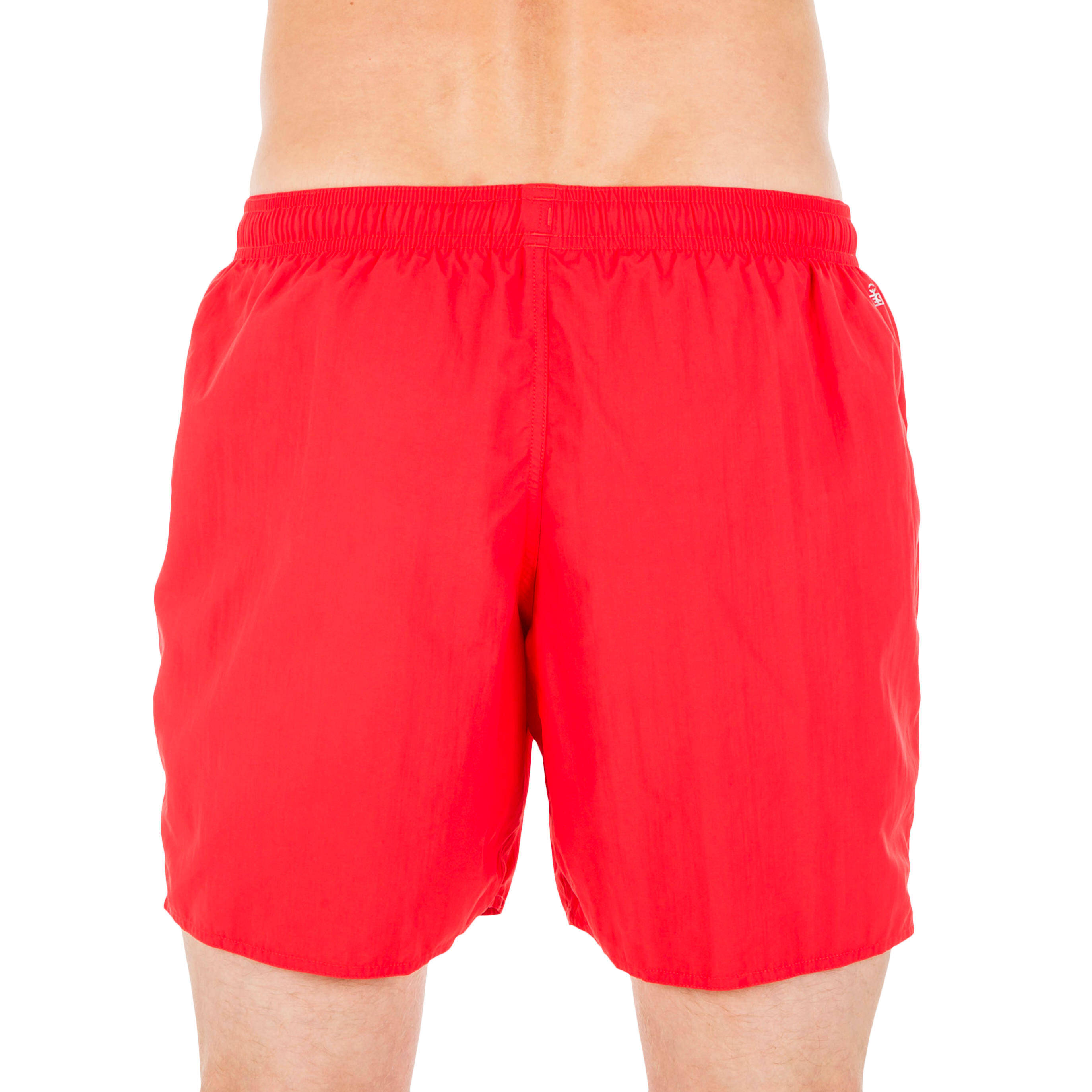 Men Swimming Shorts 100 Basic Red Black -  5