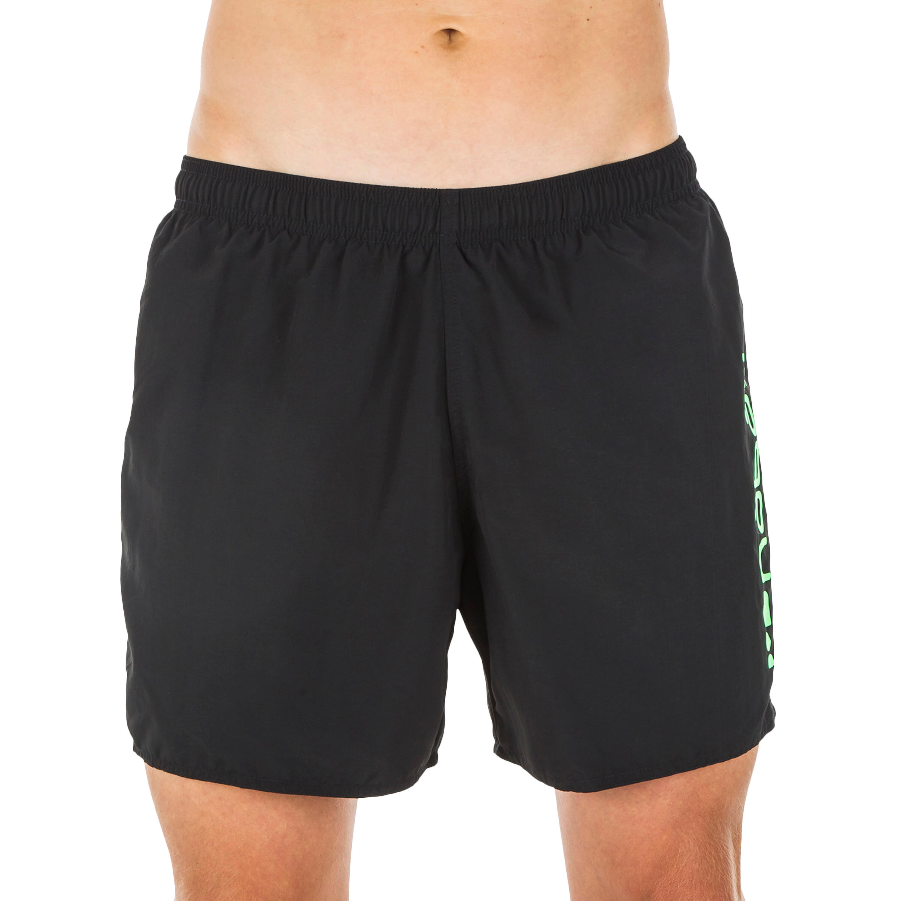 100 BASIC MEN'S SWIMMING SHORTS BLACK GREEN NABAIJI Decathlon