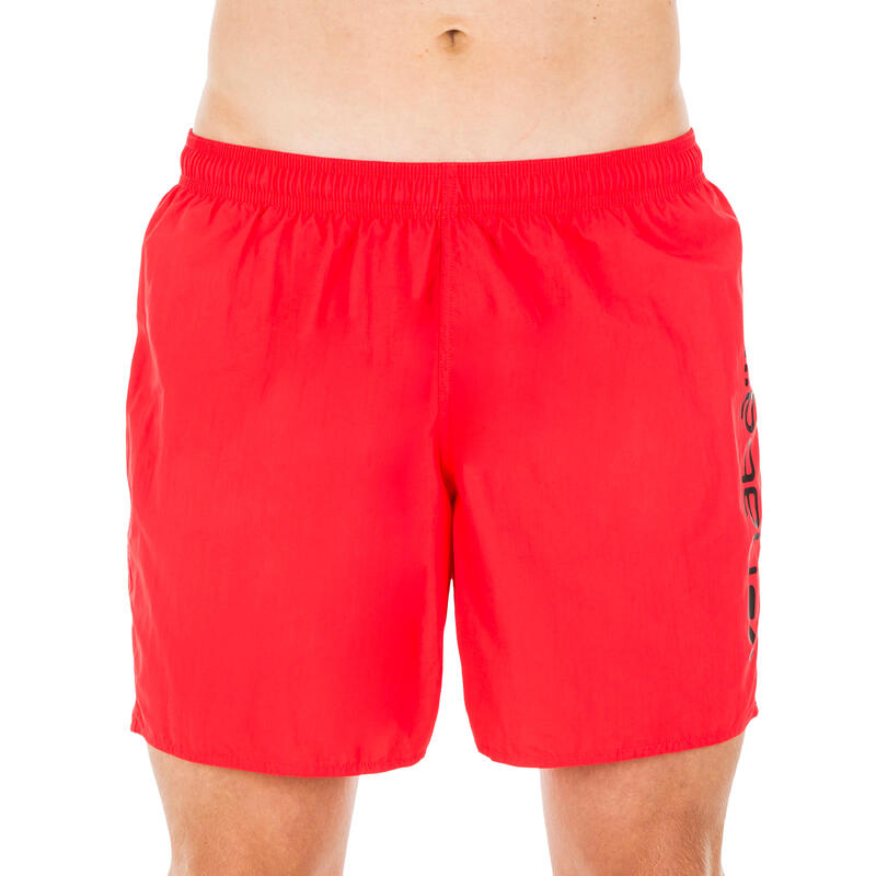 Bañador Swimshort Natación 100 Basic Hombre Rojo Negro