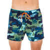 100 SHORT MEN’S SWIMMING SHORTS - CAMO BLUE KHAKI