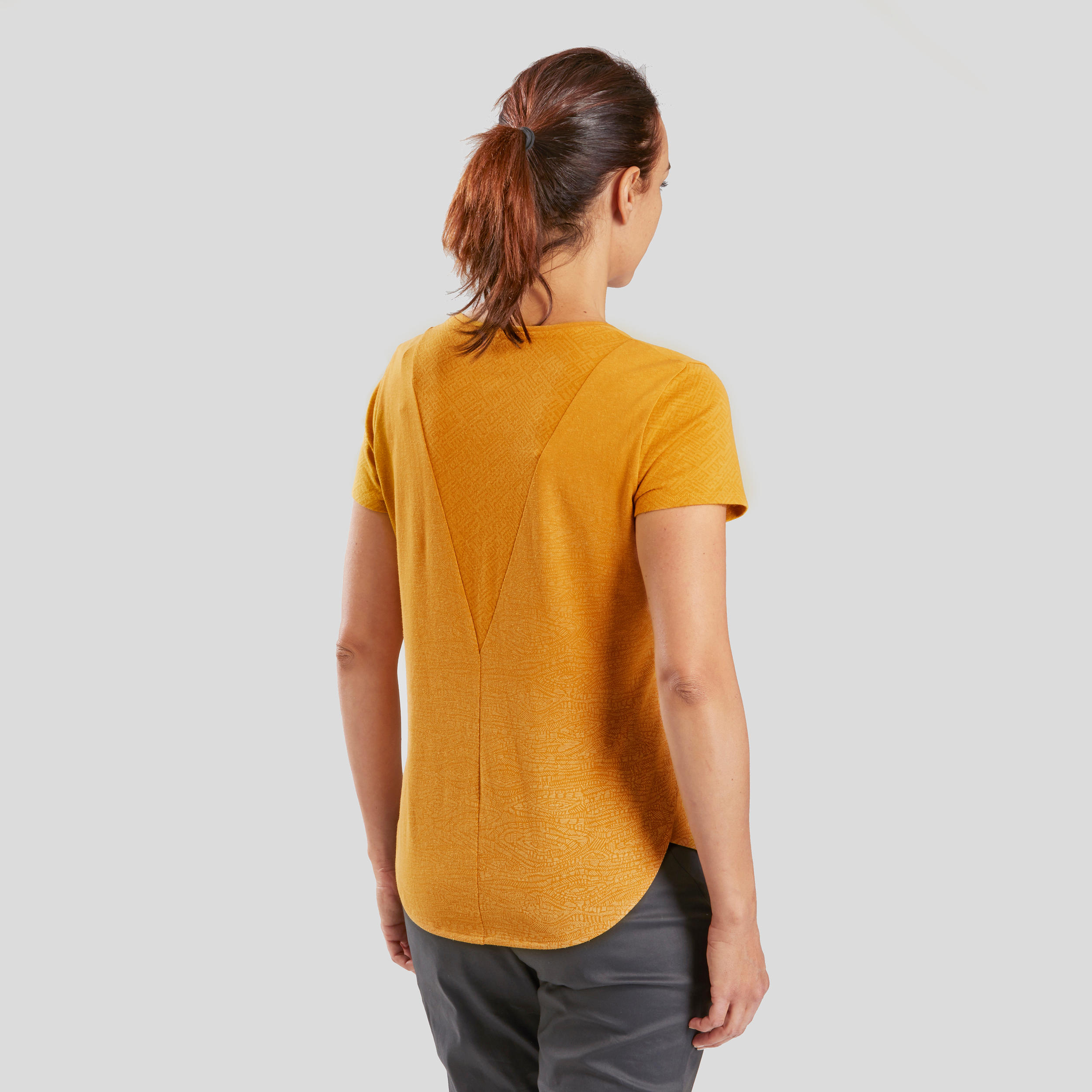 

Women's Hiking T-shirt NH500 - Ochre -  By QUECHUA | Decathlon