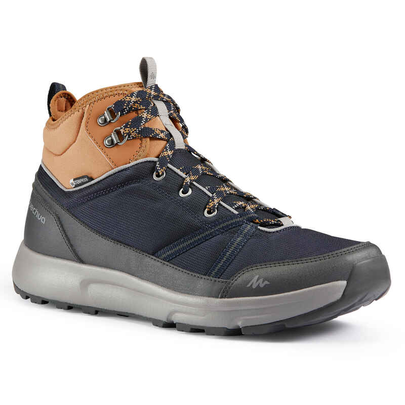 Men's waterproof walking boots - NH150 mid - Navy
