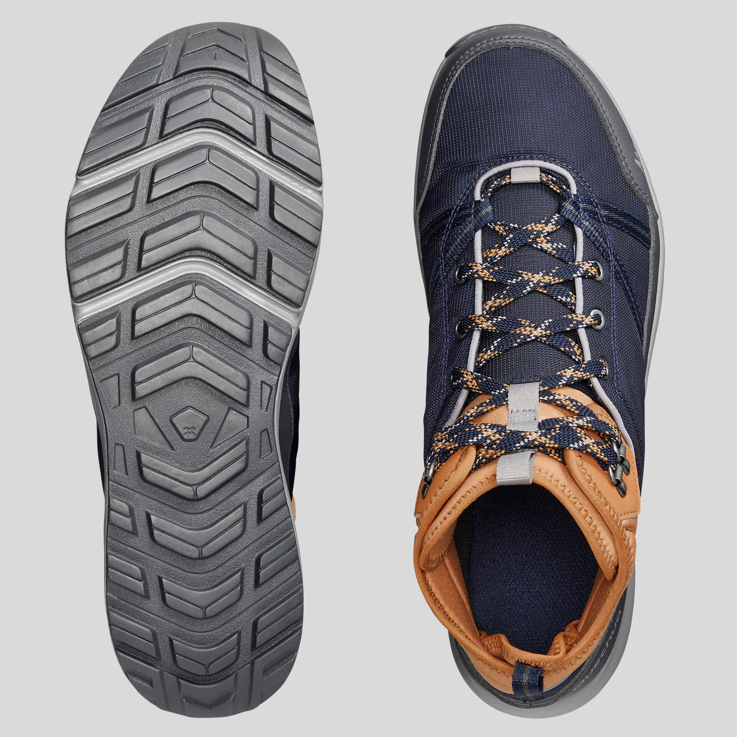 Men Water Resistant Mid Ankle Hiking Shoes Brown - NH150 -  2