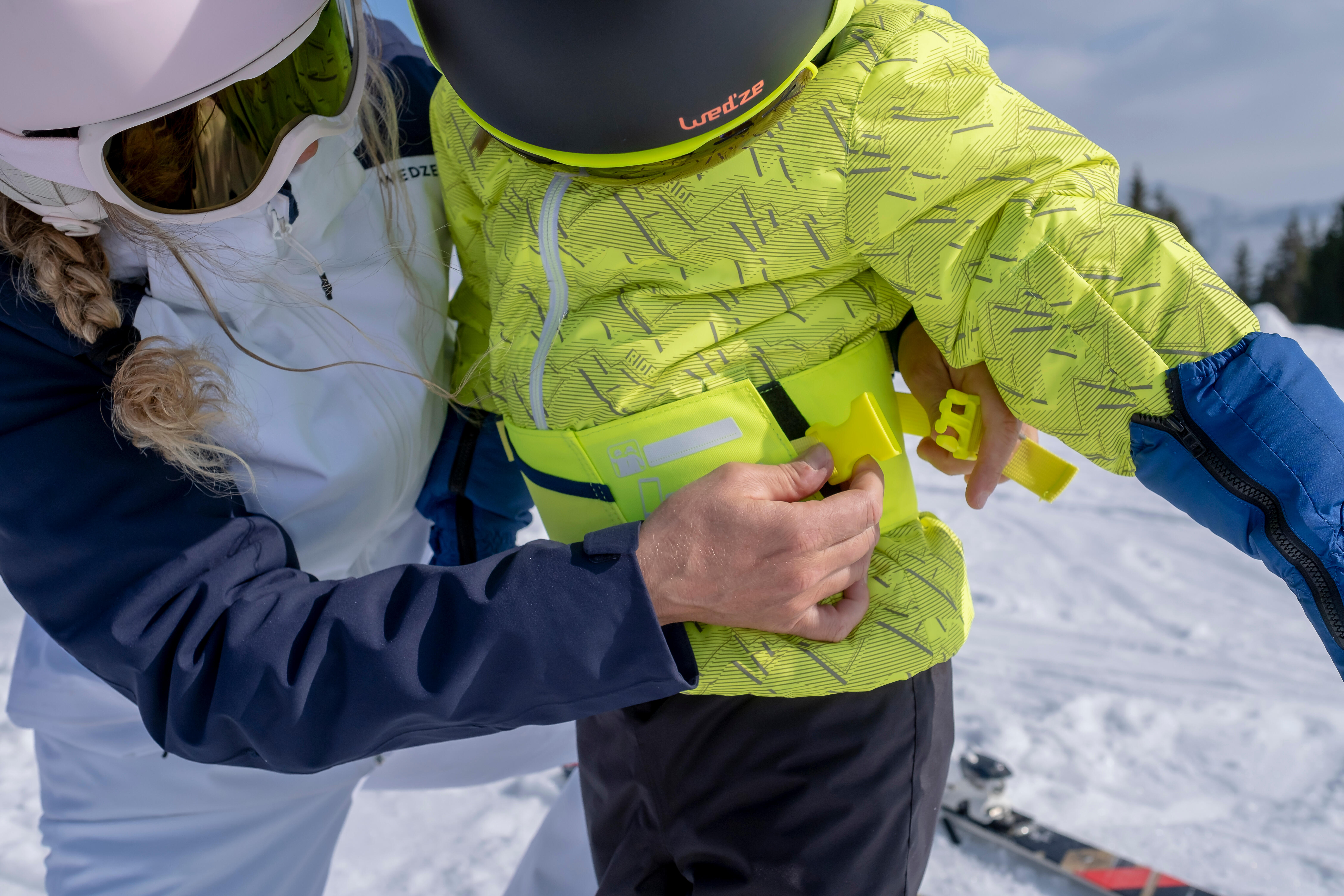Harnais d'initiation au ski Skiwiz 100 – Enfants - Jaune fluo, Bleu cosmos,  Blanc glacier - Wedze - Décathlon