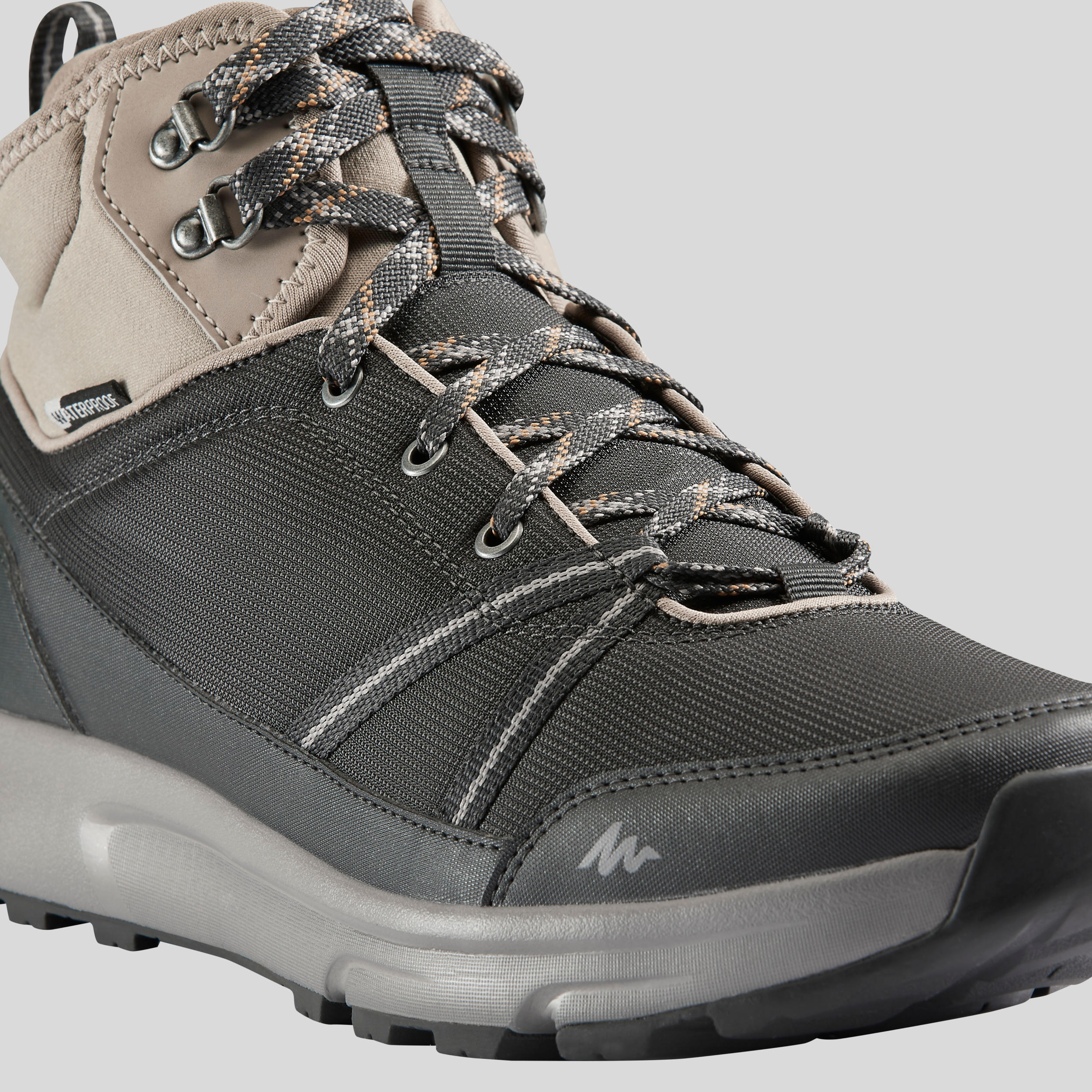 Men's Hiking Shoes WATERPROOF (Mid Ankle) NH150 - Carbon Grey - DecathlonB2B