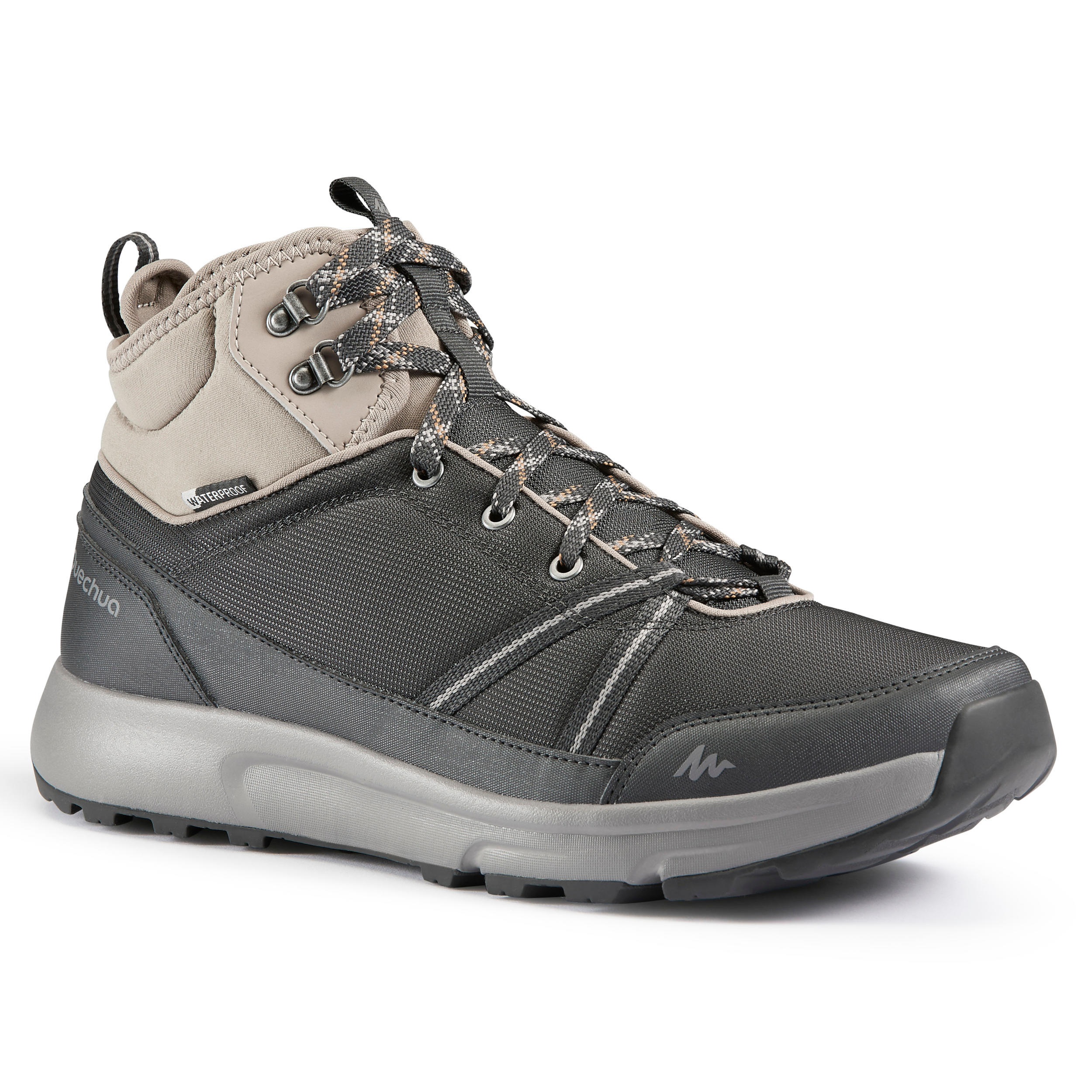 men's waterproof hiking boots nh150 mid wp carbon grey
