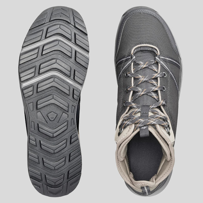 men's waterproof hiking boots nh150 mid wp carbon grey