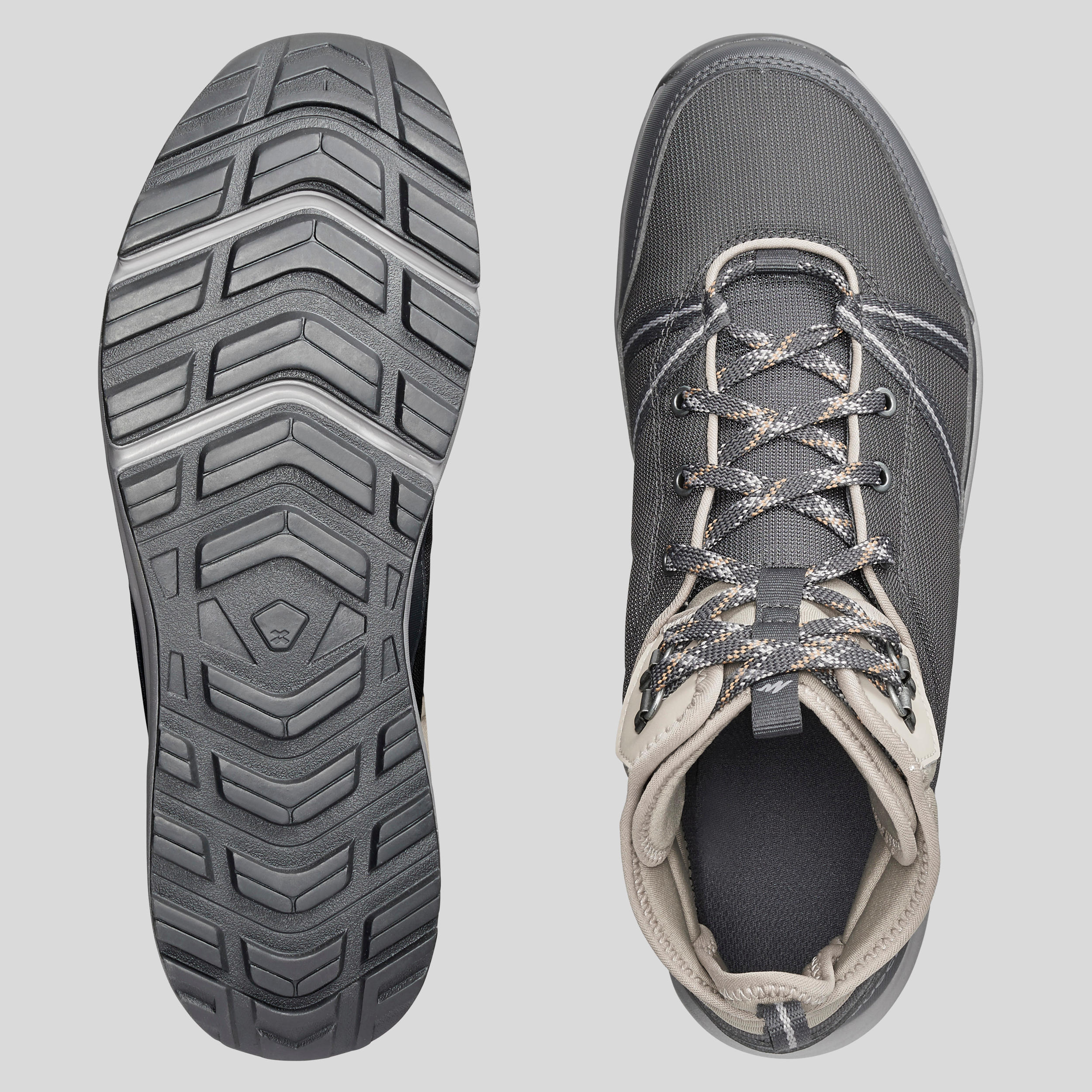 men's waterproof hiking boots nh150 mid wp carbon grey