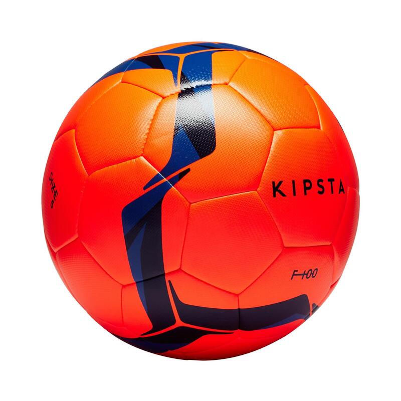 Ballon de football Hybride F100 taille 5 orange et bleu