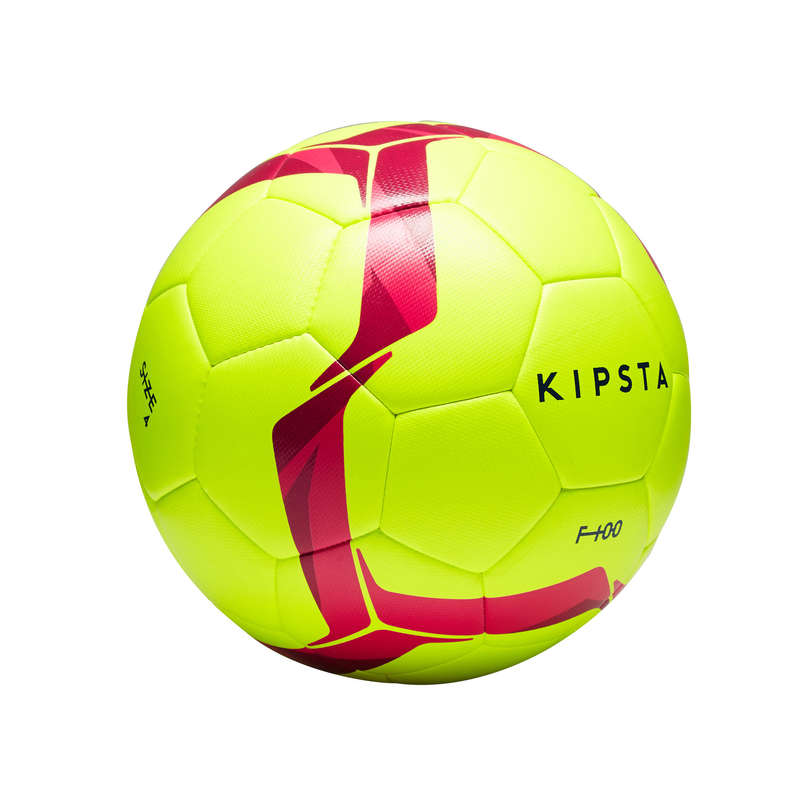 KIPSTA F100 Hybrid Size 4 Football Yellow/Pink Decathlon