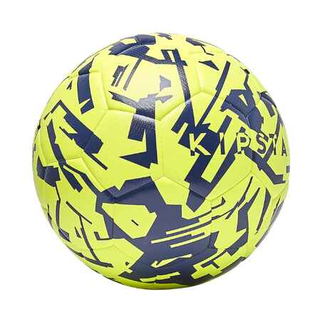 BALLON DE FOOTBALL HYBRIDE F500 LIGHT TAILLE 5 GRAPHIC JAUNE BLEU