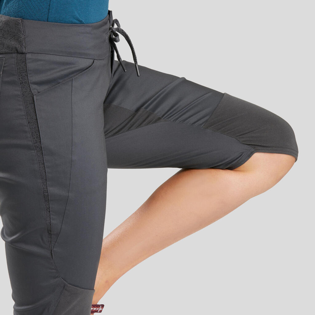 Pantalón corto Mujer de Montaña y Trekking Quechua NH500 Gris