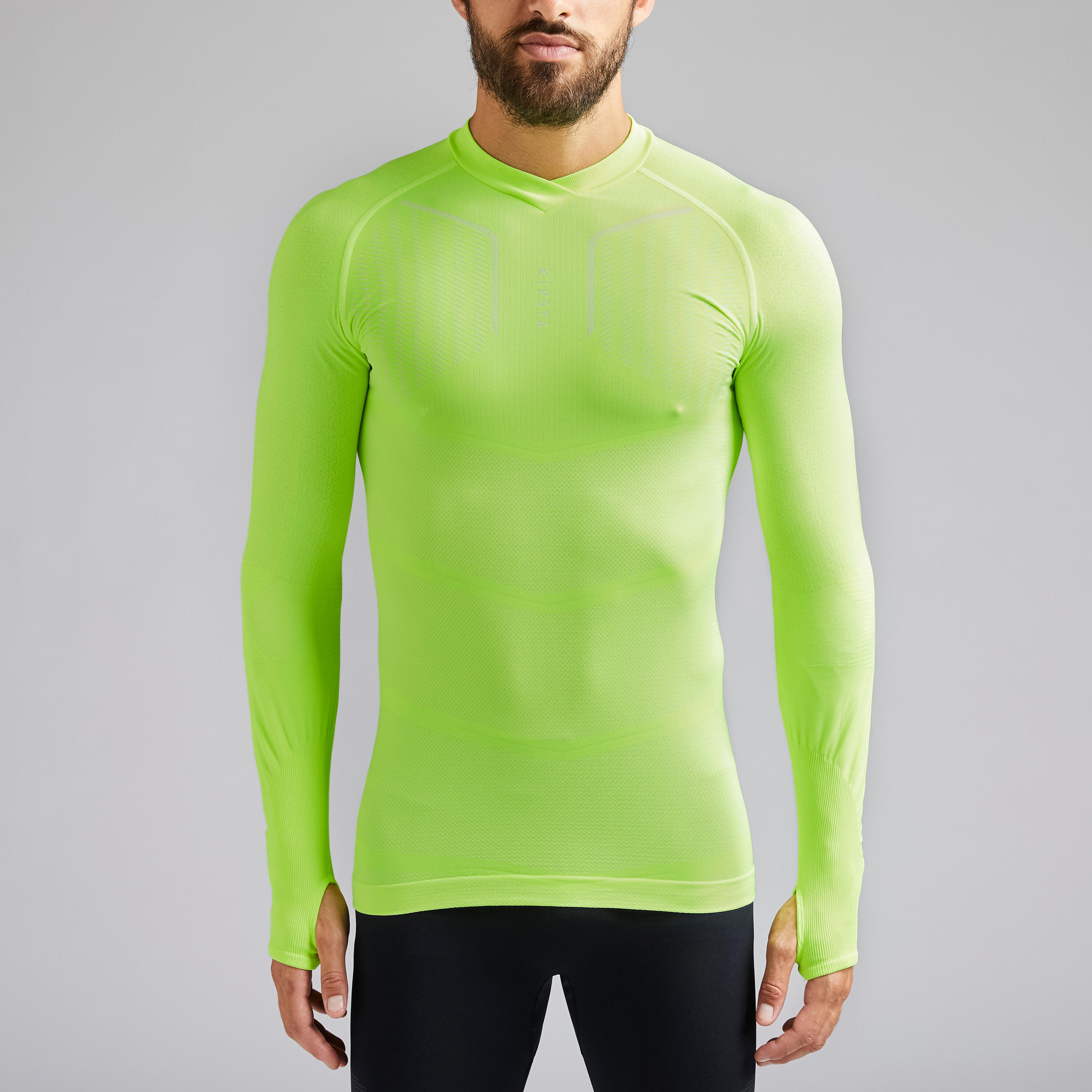 Adult Thermal Base Layer Top Keepdry 500 - Neon Yellow 2/9