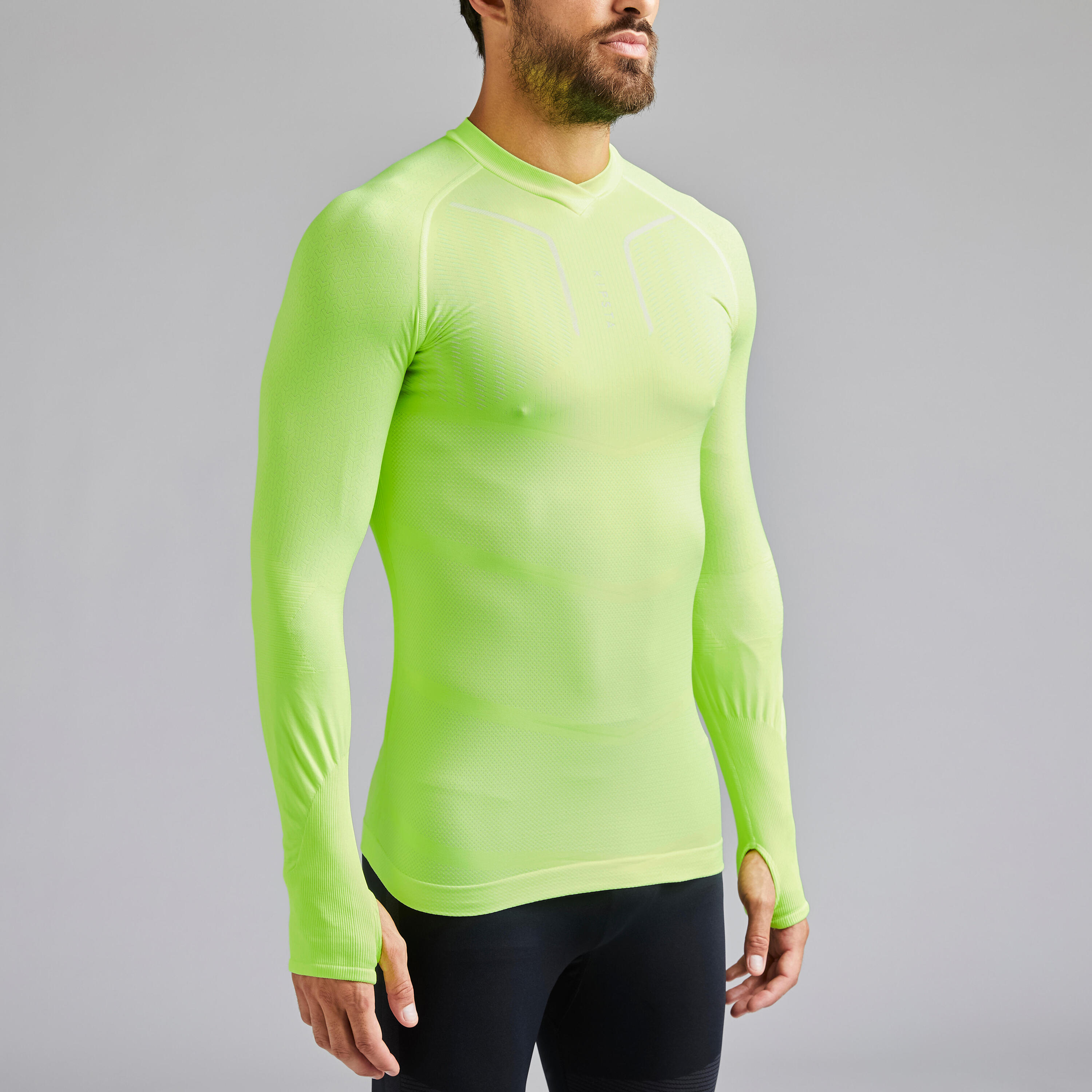 Adult Thermal Base Layer Top Keepdry 500 - Neon Yellow 3/9