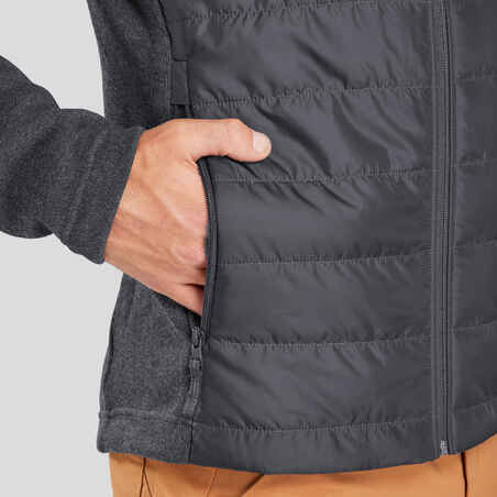 Chaqueta  polar de montaña y trekking con capucha Hombre Quechua NH100 Hybride