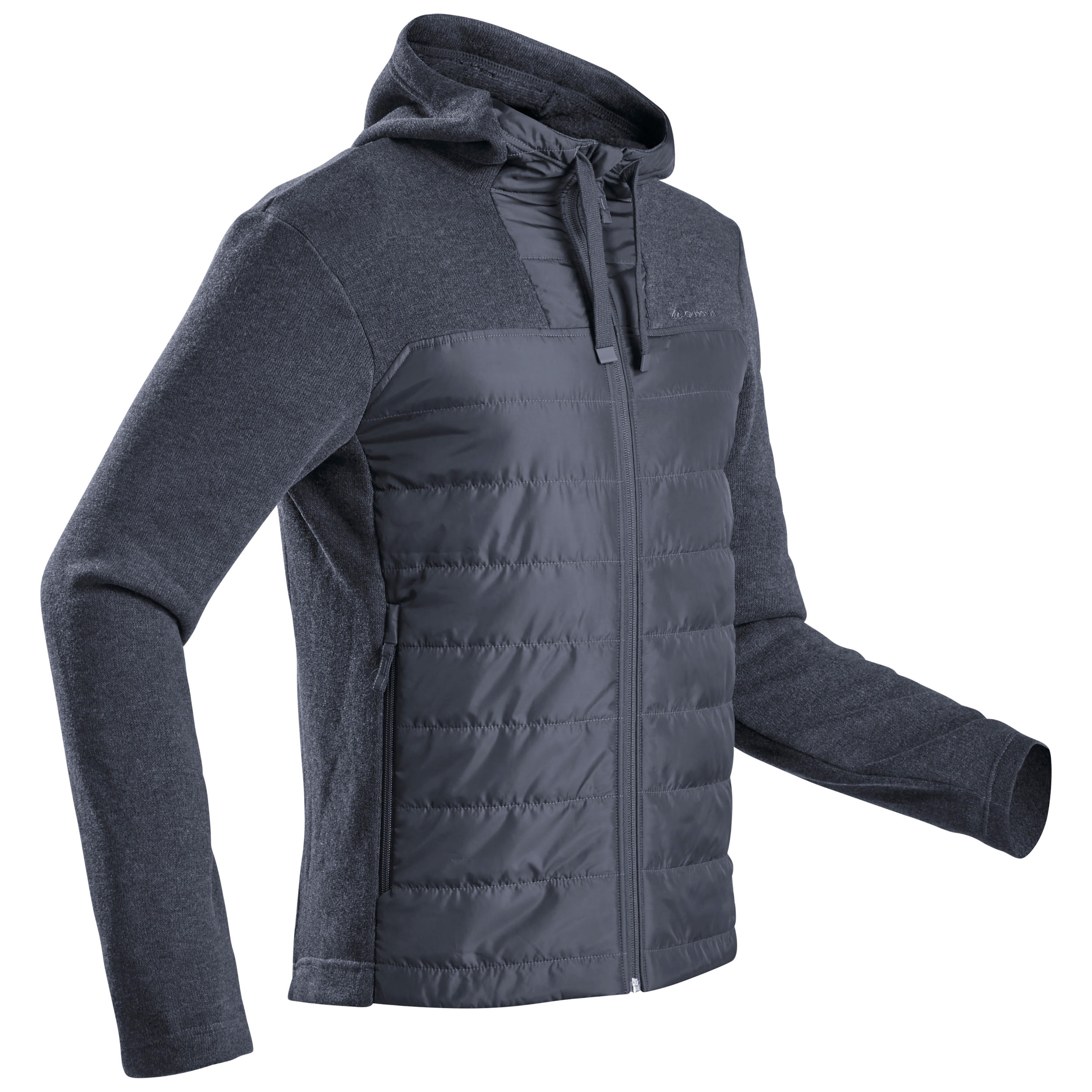 QUECHUA Pánska hybridná turistická mikina s kapucňou NH100 M