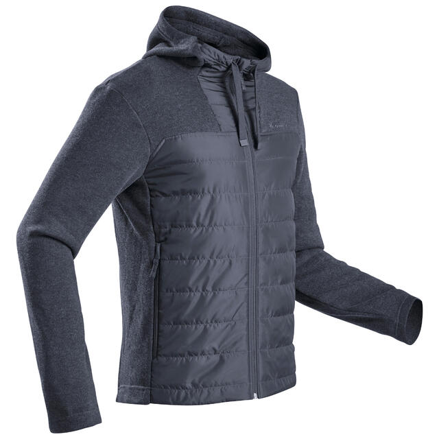 QUECHUA POLERÓN CON GORRO DE SENDERISMO NH100 HYBRIDE HOMBRE GRIS