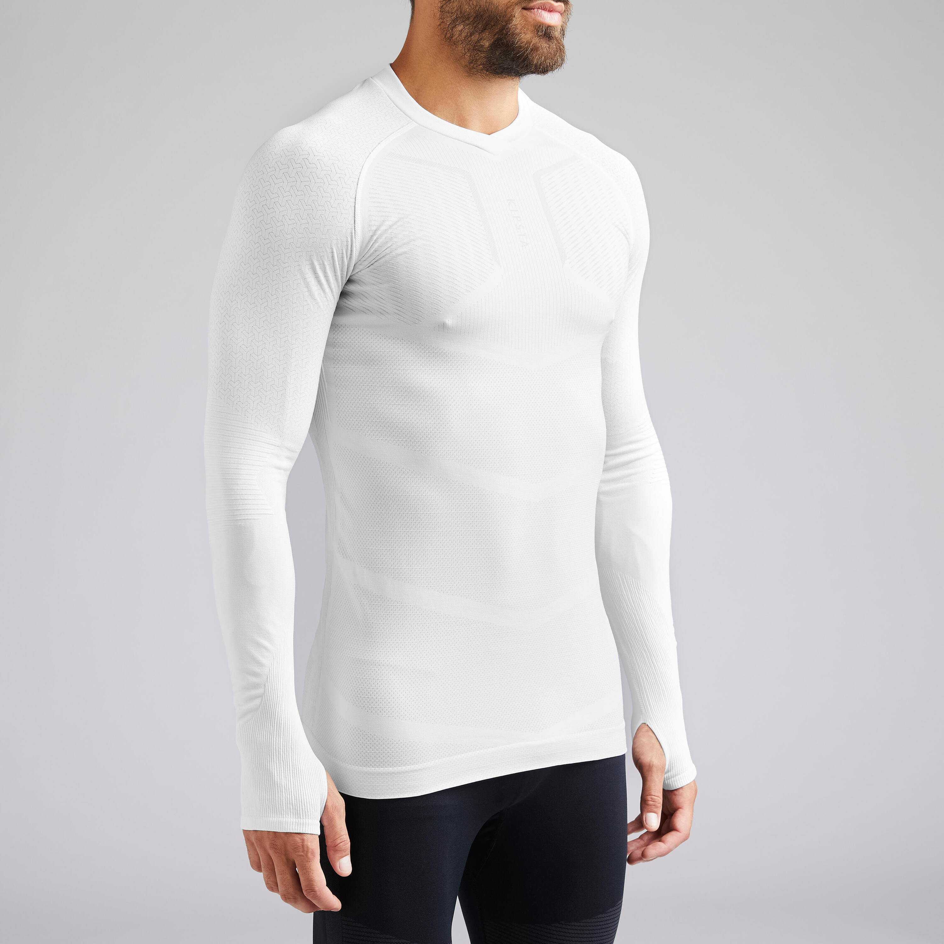 Camiseta térmica de fútbol manga larga Adulto Kipsta Keepdry 500