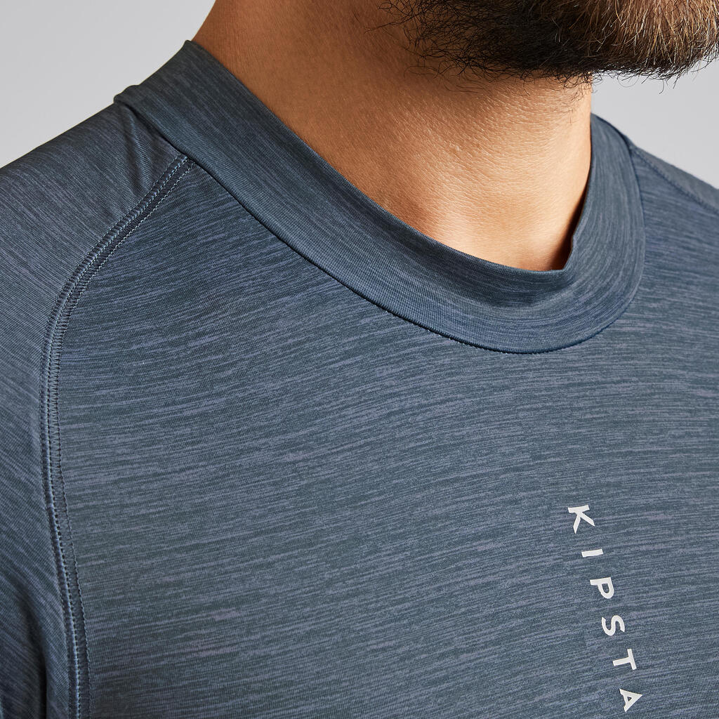 Damen/Herren Fussball Funktionsshirt langarm - Keepdry 100 graumeliert