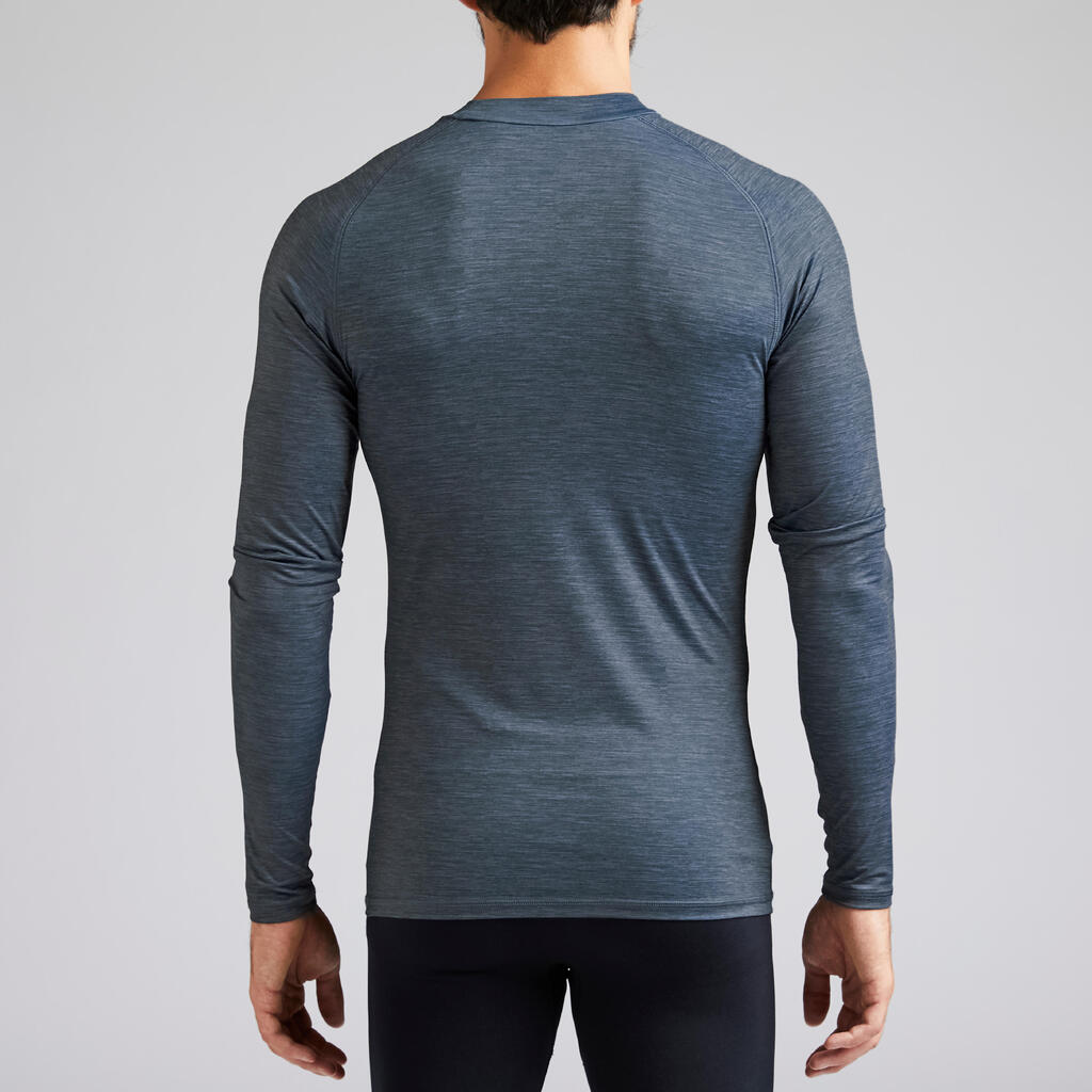 Adult Long-Sleeved Football Base Layer Top Keepdry 100 - Mottled Grey