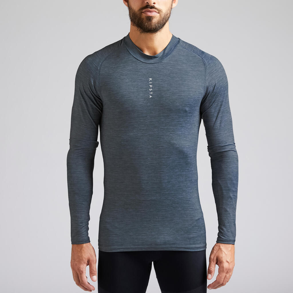 Damen/Herren Fussball Funktionsshirt langarm - Keepdry 100 graumeliert