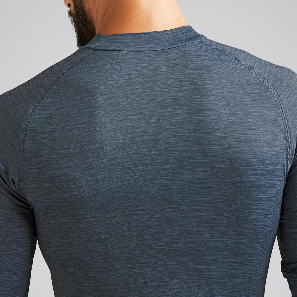 Adult Long-Sleeved Football Base Layer Top Keepdry 100 - Mottled Grey