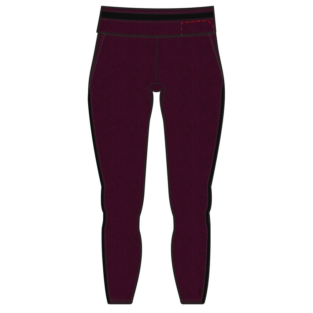 Stretchy 7/8 Cotton Fitness Leggings - Burgundy